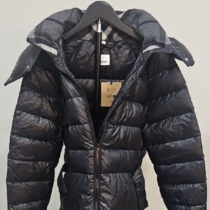 Burberry Black Quilted Puffer Jacket with Hood